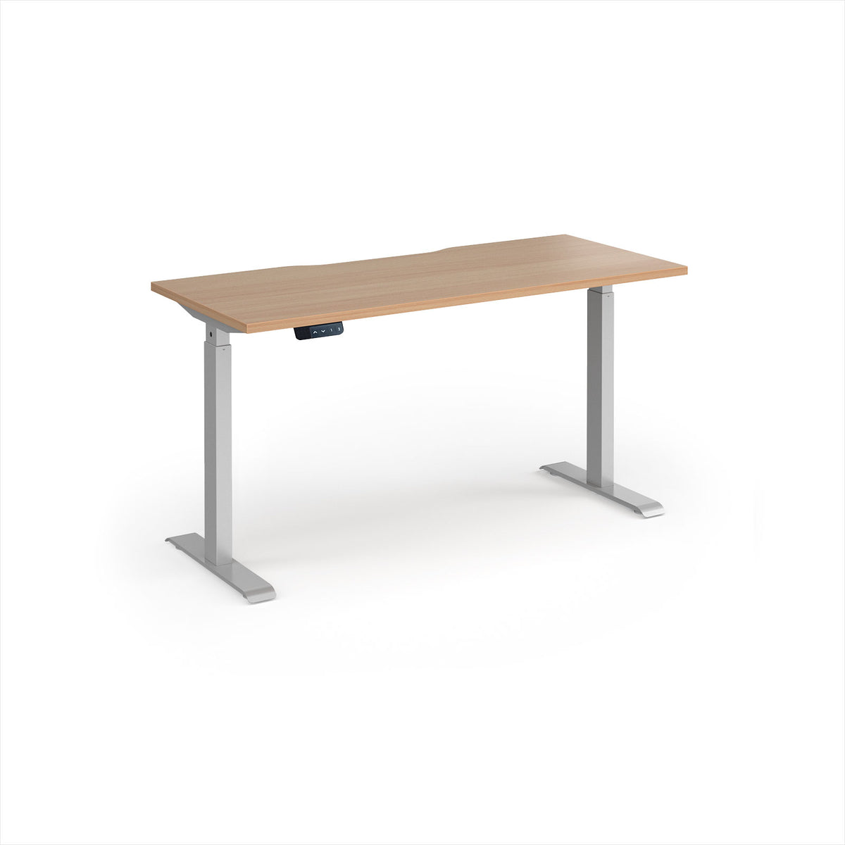 Elev8 Contract 1400w Straight Sit-stand Desk 1400mm X 600mm - Silver Frame, Beech Top - view 1