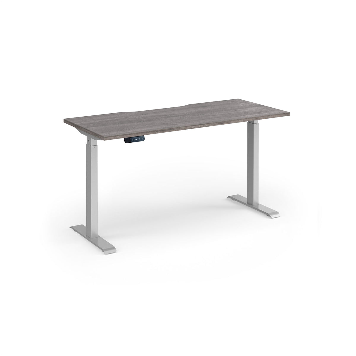 Elev8 Contract 1400w Straight Sit-stand Desk 1400mm X 600mm - Silver Frame, Grey Oak Top - view 1