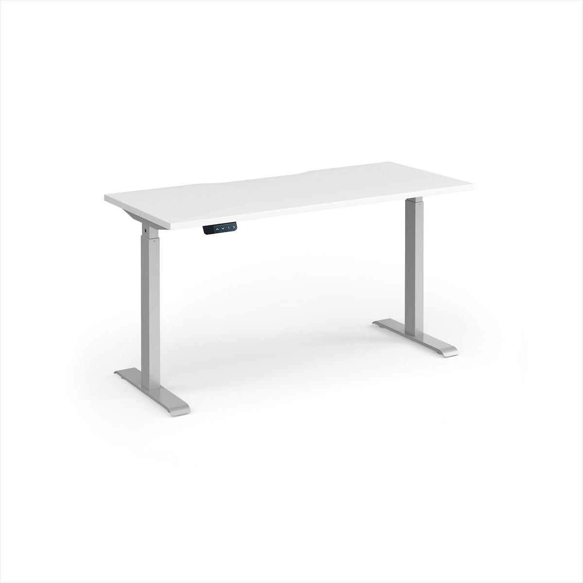 Elev8 Contract 1400w Straight Sit-stand Desk 1400mm X 600mm - Silver Frame, White Top - view 1
