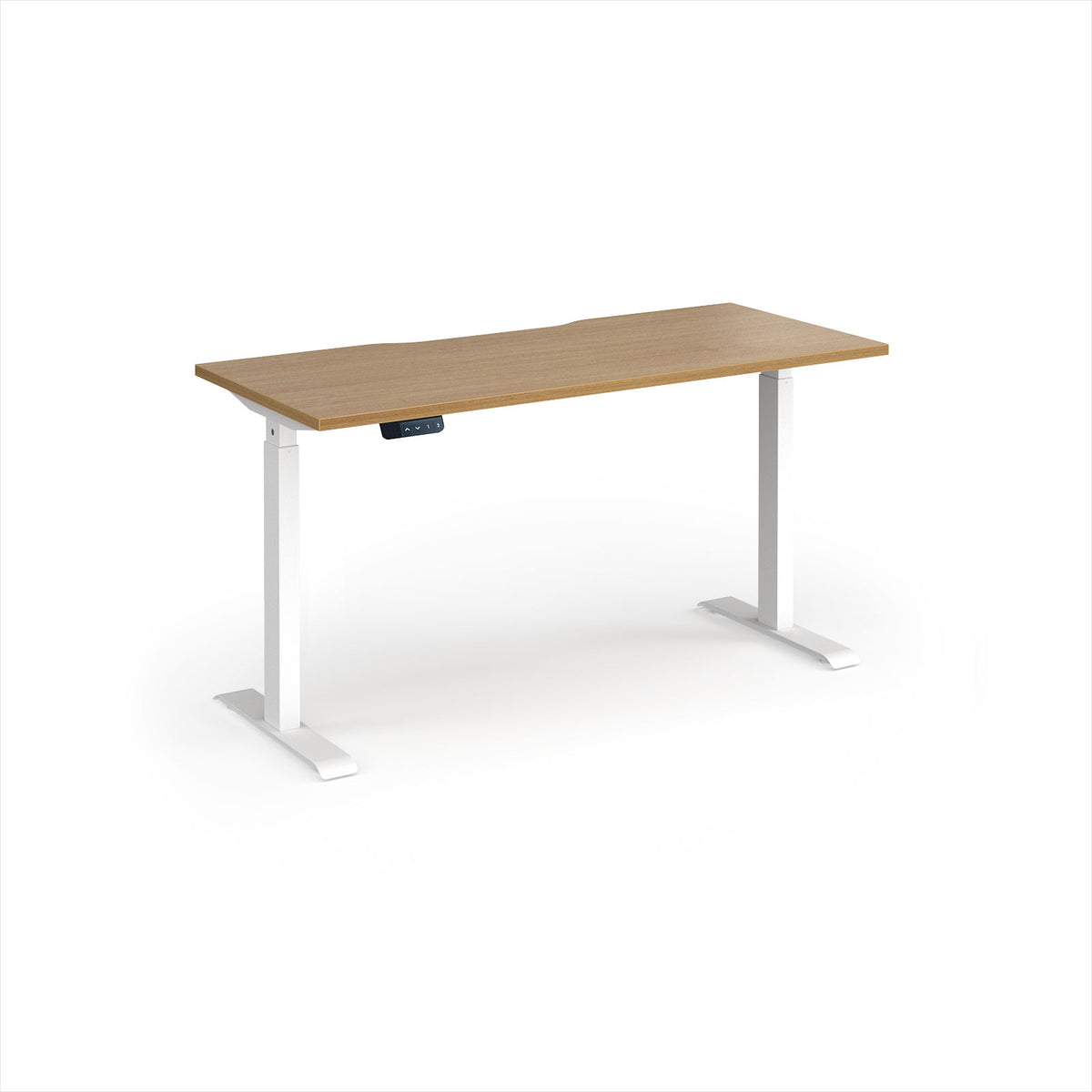 Elev8 Contract 1400w Straight Sit-stand Desk 1400mm X 600mm - White Frame, Oak Top - view 1