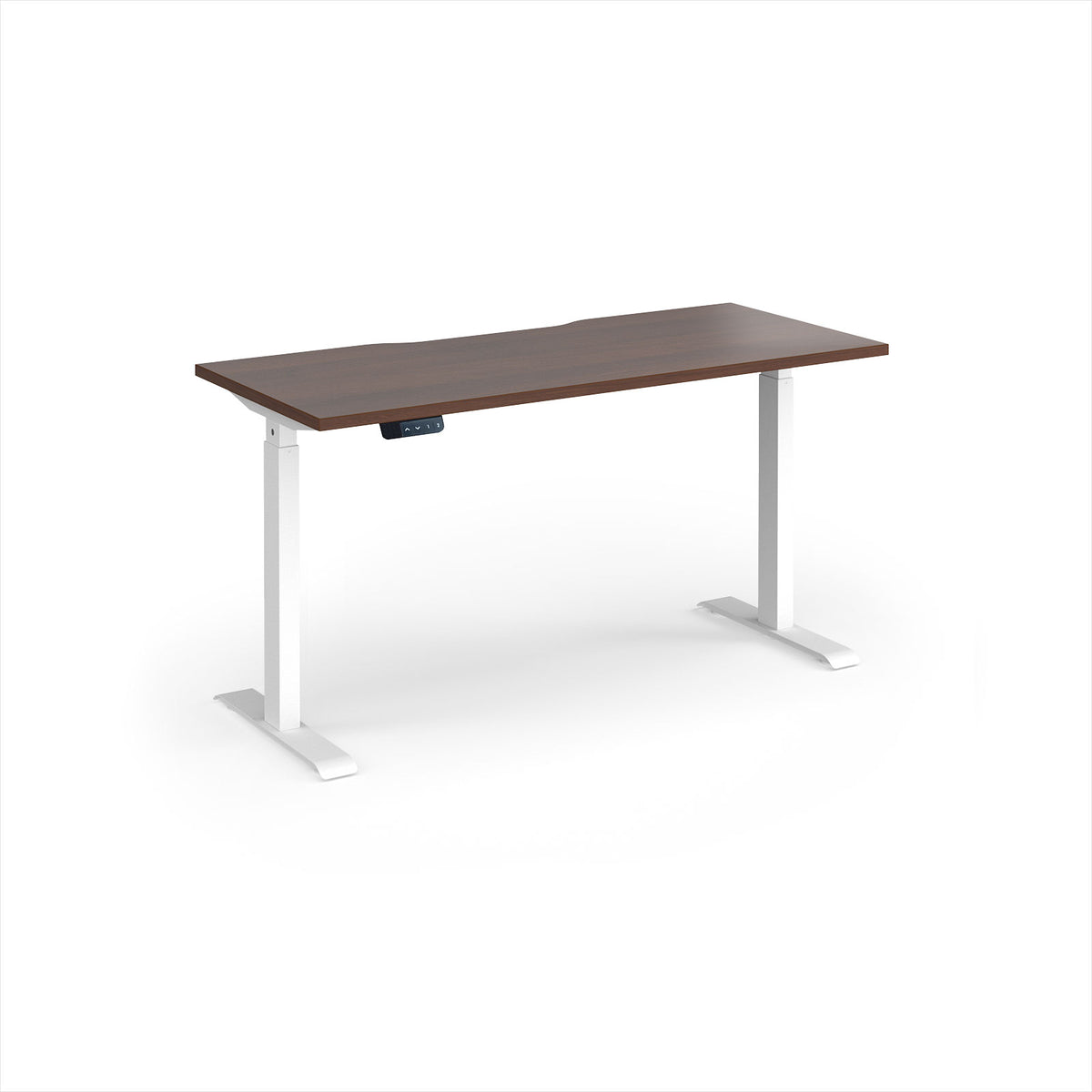 Elev8 Contract 1400w Straight Sit-stand Desk 1400mm X 600mm - White Frame, Walnut Top - view 1