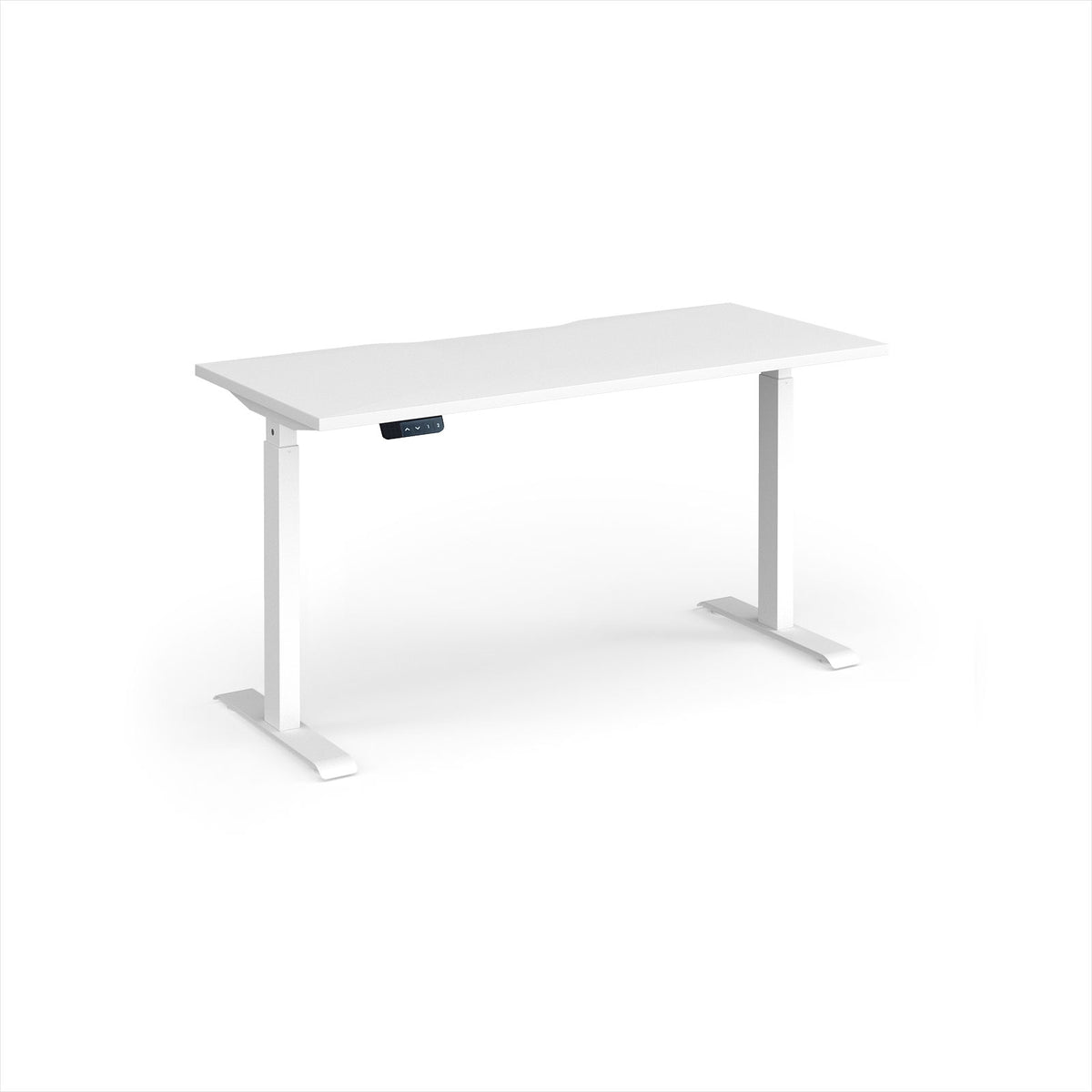 Elev8 Contract 1400w Straight Sit-stand Desk 1400mm X 600mm - White Frame, White Top - view 1