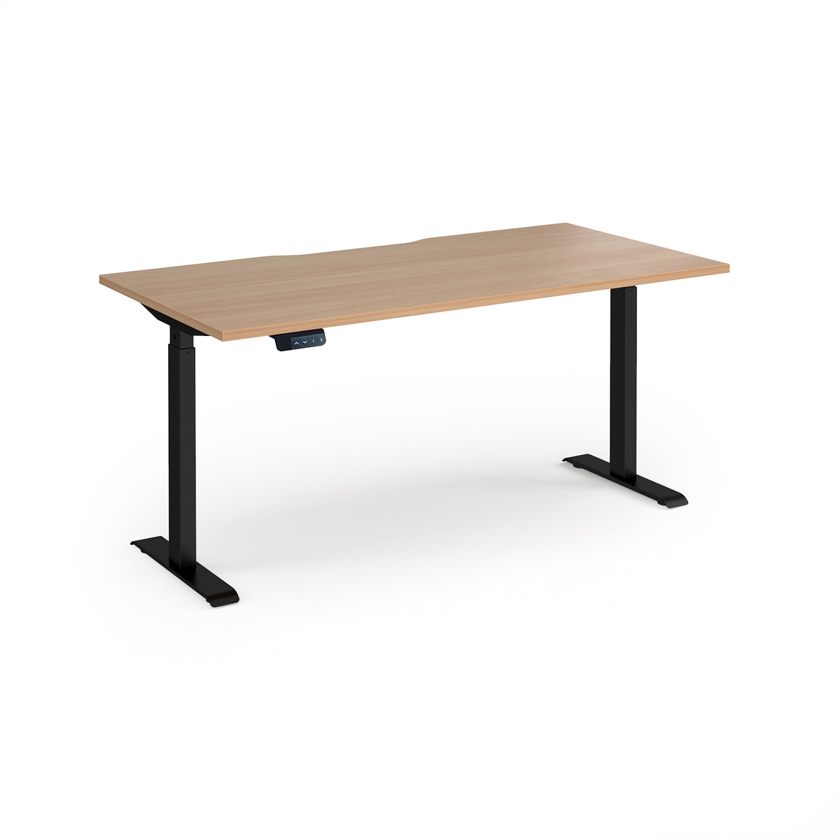 Elev8 Contract 1600w Straight Sit-stand Desk 1600mm X 800mm - Black Frame, Beech Top - view 1