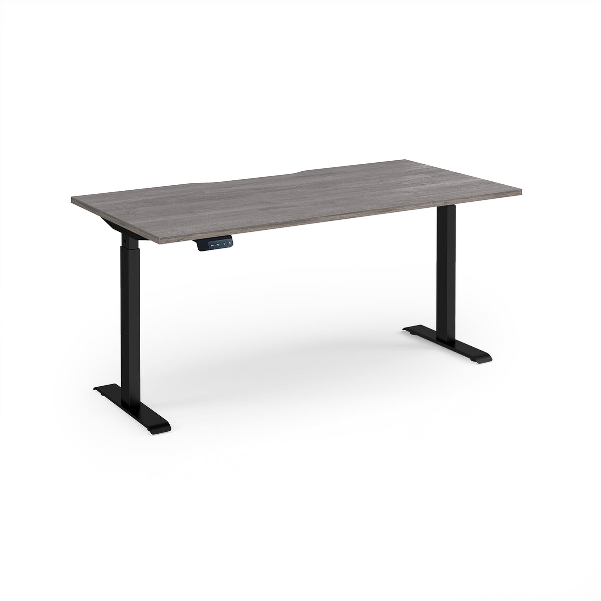 Elev8 Contract 1600w Straight Sit-stand Desk 1600mm X 800mm - Black Frame, Grey Oak Top - view 1