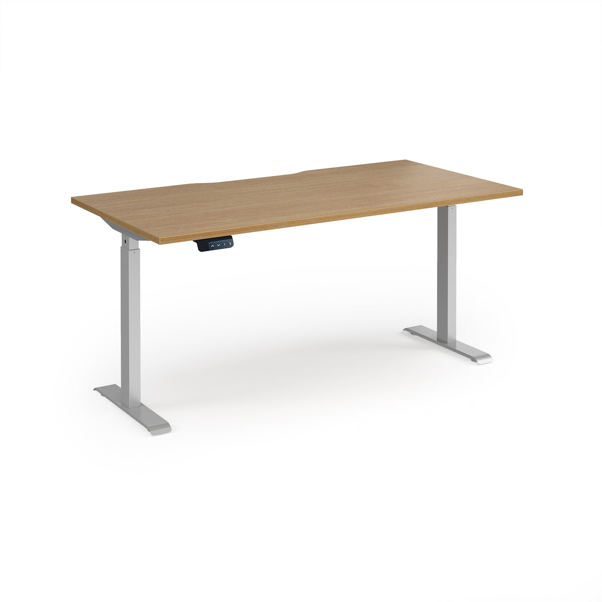 Elev8 Contract 1600w Straight Sit-stand Desk 1600mm X 800mm - Silver Frame, Oak Top - view 1