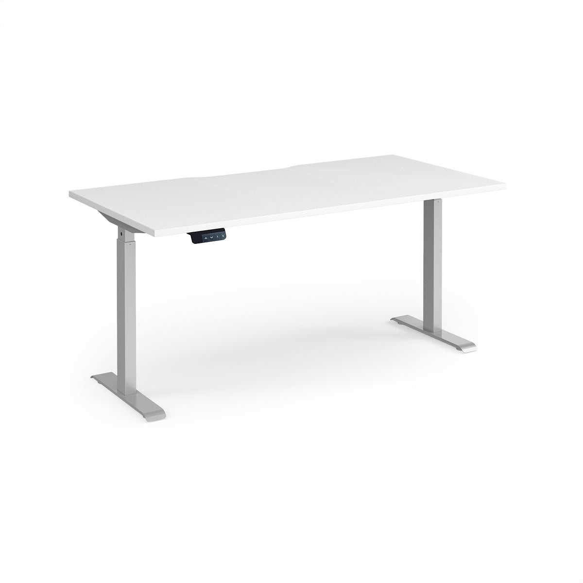 Elev8 Contract 1600w Straight Sit-stand Desk 1600mm X 800mm - Silver Frame, White Top - view 1