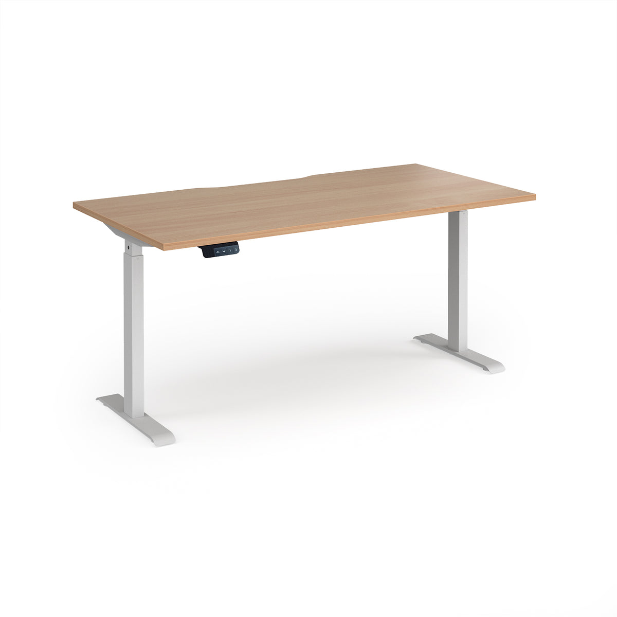 Elev8 Contract 1600w Straight Sit-stand Desk 1600mm X 800mm - White Frame, Beech Top - view 1