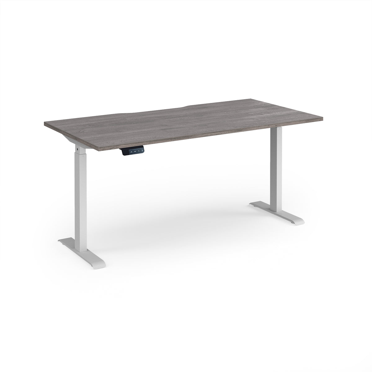 Elev8 Contract 1600w Straight Sit-stand Desk 1600mm X 800mm - White Frame, Grey Oak Top - view 1