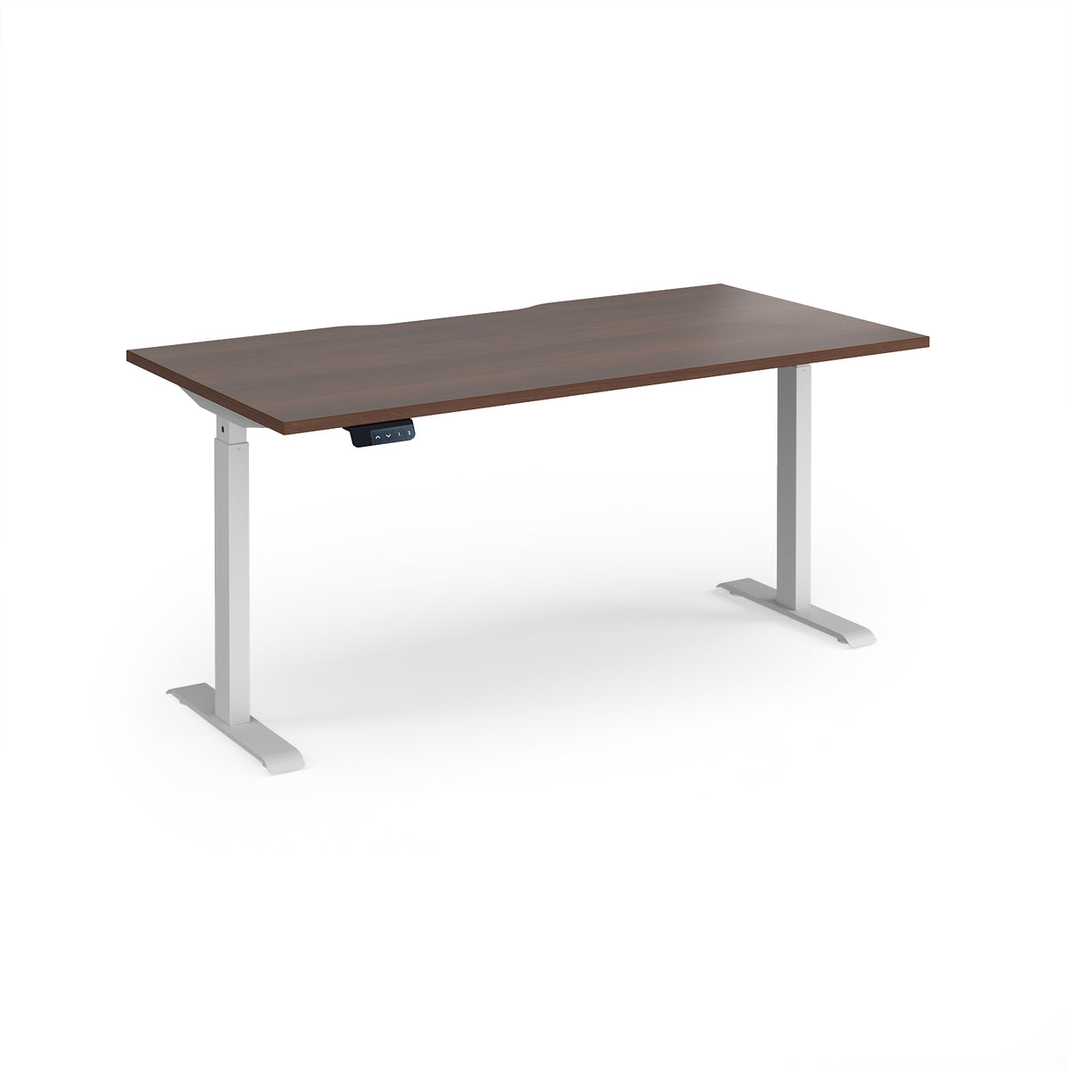 Elev8 Contract 1600w Straight Sit-stand Desk 1600mm X 800mm - White Frame, Walnut Top - view 1