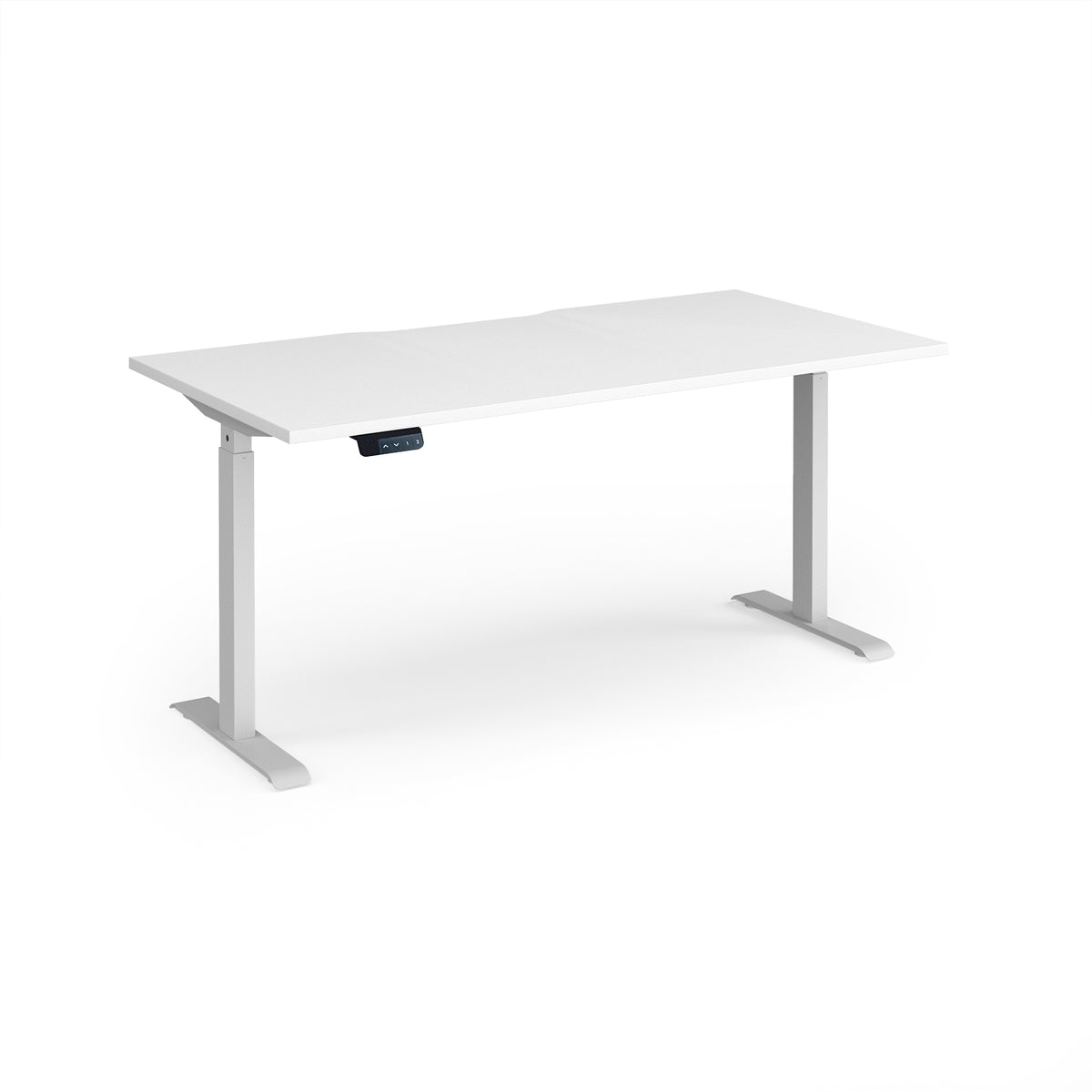 Elev8 Contract 1600w Straight Sit-stand Desk 1600mm X 800mm - White Frame, White Top - view 1