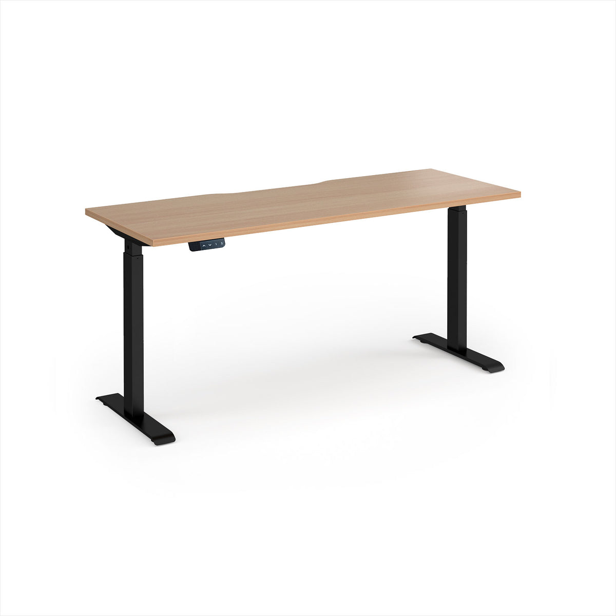 Elev8 Contract 1600w Straight Sit-stand Desk 1600mm X 600mm - Black Frame, Beech Top - view 1