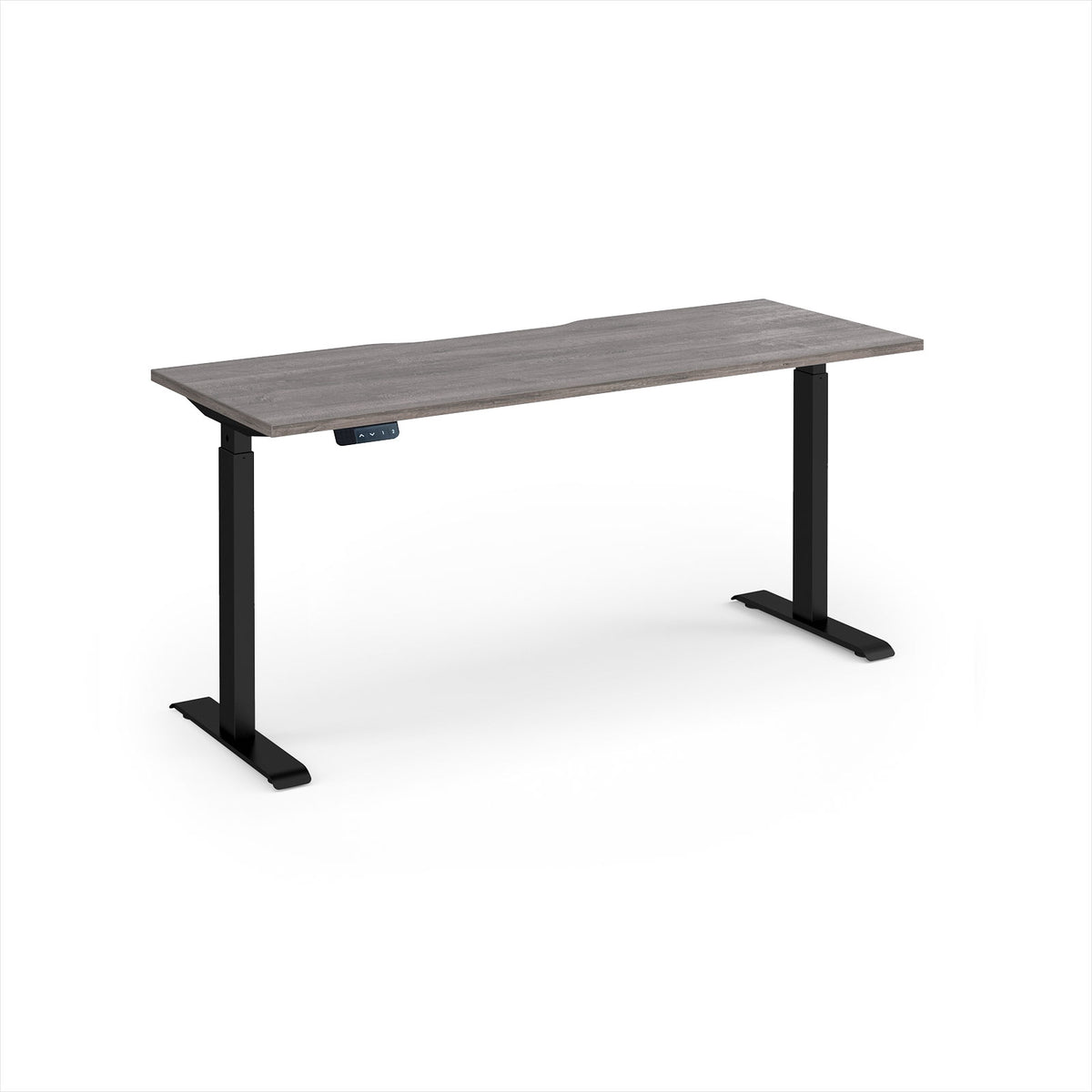Elev8 Contract 1600w Straight Sit-stand Desk 1600mm X 600mm - Black Frame, Grey Oak Top - view 1