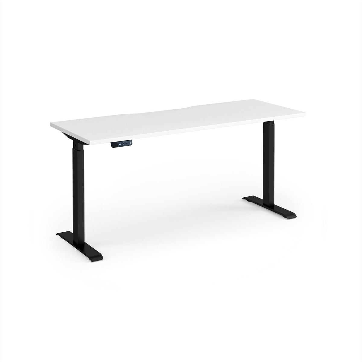 Elev8 Contract 1600w Straight Sit-stand Desk 1600mm X 600mm - Black Frame, White Top - view 1