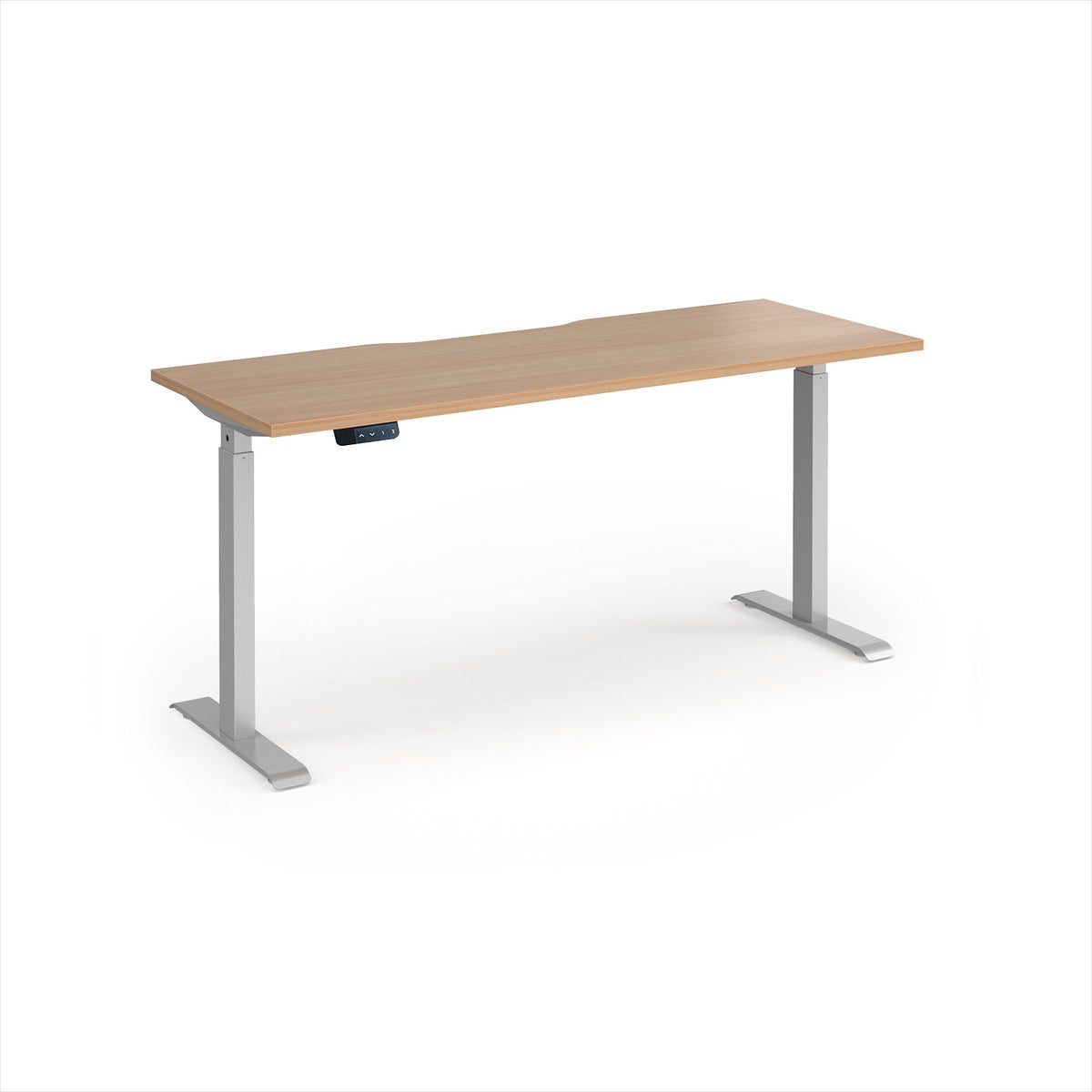 Elev8 Contract 1600w Straight Sit-stand Desk 1600mm X 600mm - Silver Frame, Beech Top - view 1