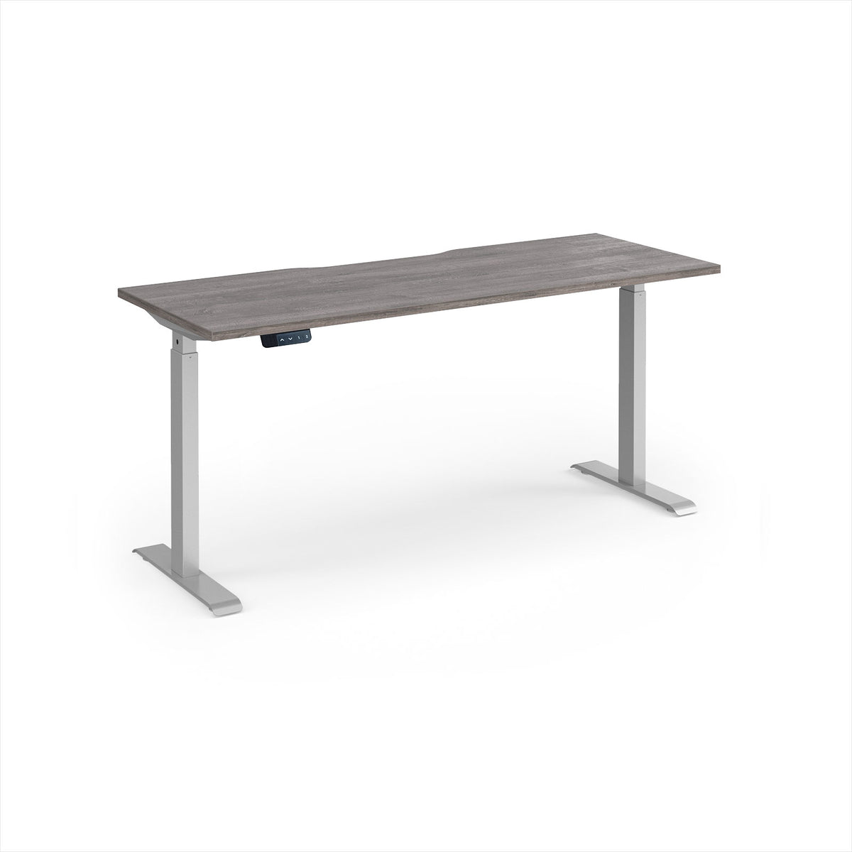 Elev8 Contract 1600w Straight Sit-stand Desk 1600mm X 600mm - Silver Frame, Grey Oak Top - view 1