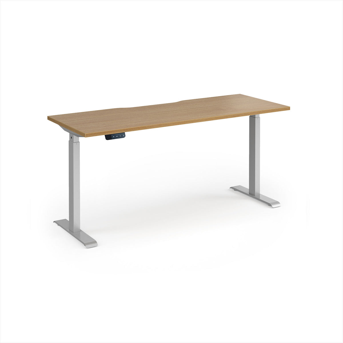 Elev8 Contract 1600w Straight Sit-stand Desk 1600mm X 600mm - Silver Frame, Oak Top - view 1