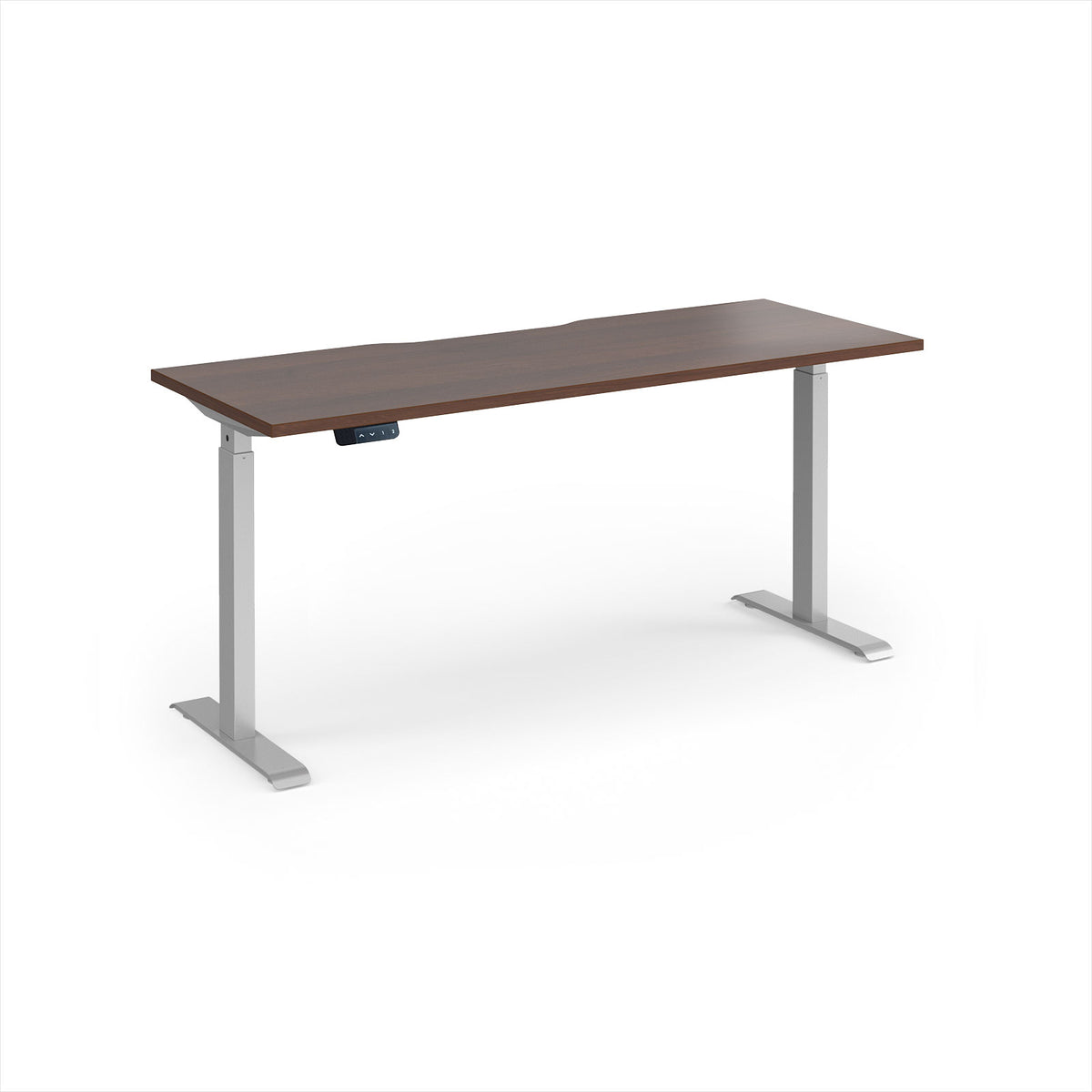 Elev8 Contract 1600w Straight Sit-stand Desk 1600mm X 600mm - Silver Frame, Walnut Top - view 1