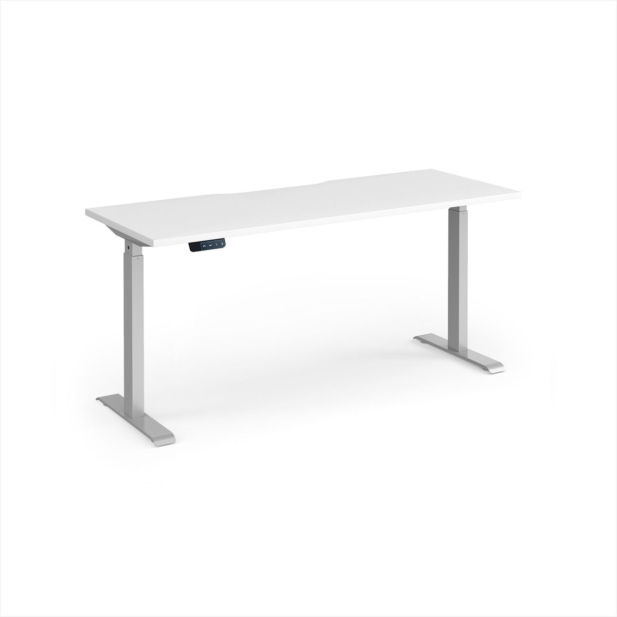 Elev8 Contract 1600w Straight Sit-stand Desk 1600mm X 600mm - Silver Frame, White Top - view 1