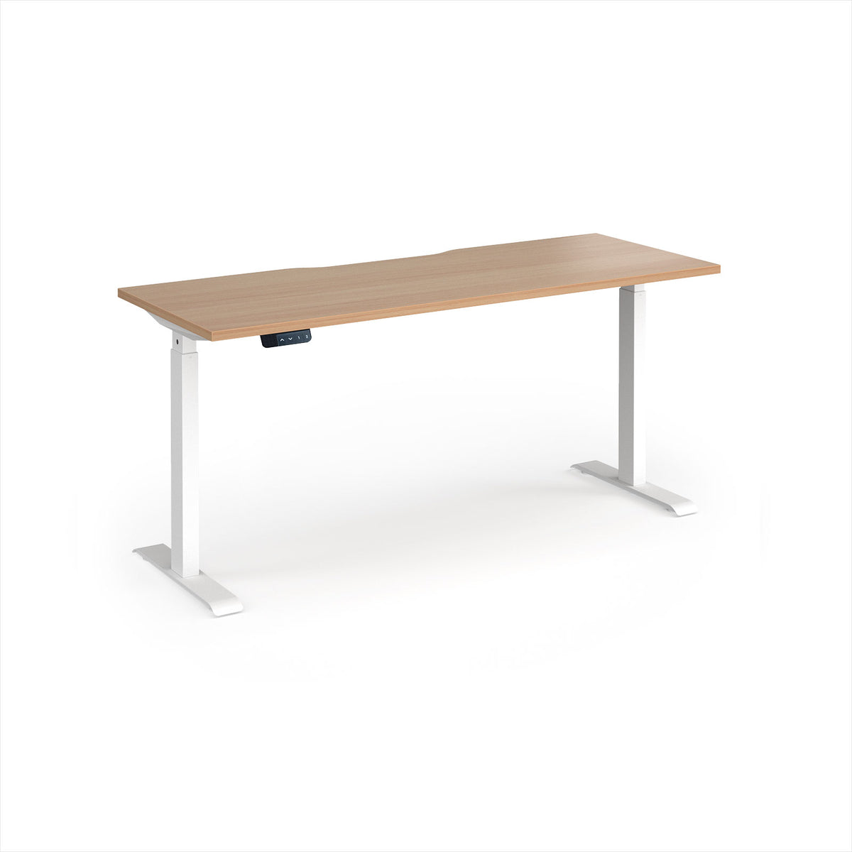 Elev8 Contract 1600w Straight Sit-stand Desk 1600mm X 600mm - White Frame, Beech Top - view 1