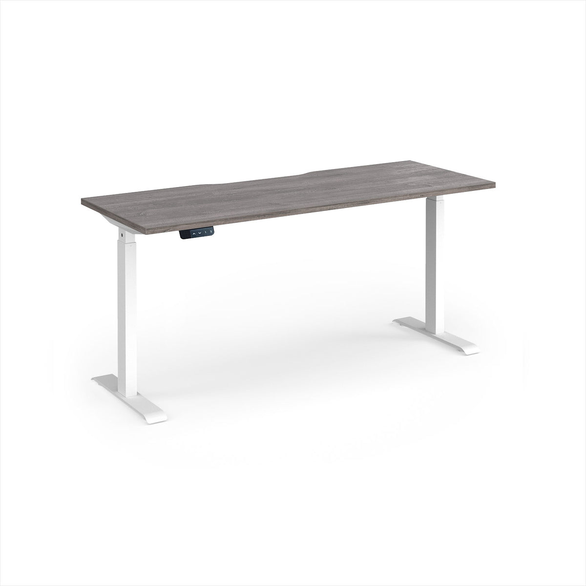 Elev8 Contract 1600w Straight Sit-stand Desk 1600mm X 600mm - White Frame, Grey Oak Top - view 1