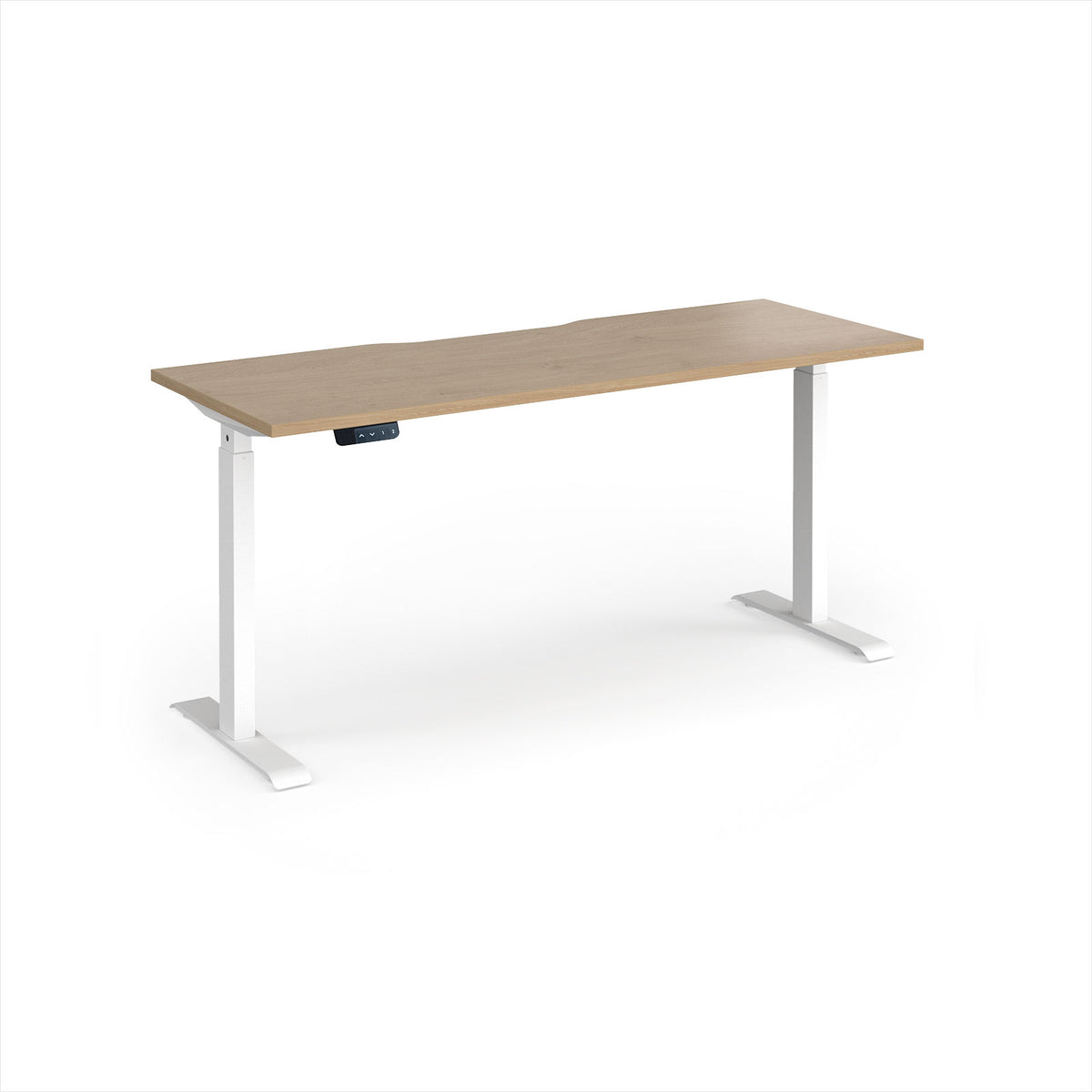 Elev8 Contract 1600w Straight Sit-stand Desk 1600mm X 600mm - White Frame, Kendal Oak Top - view 1