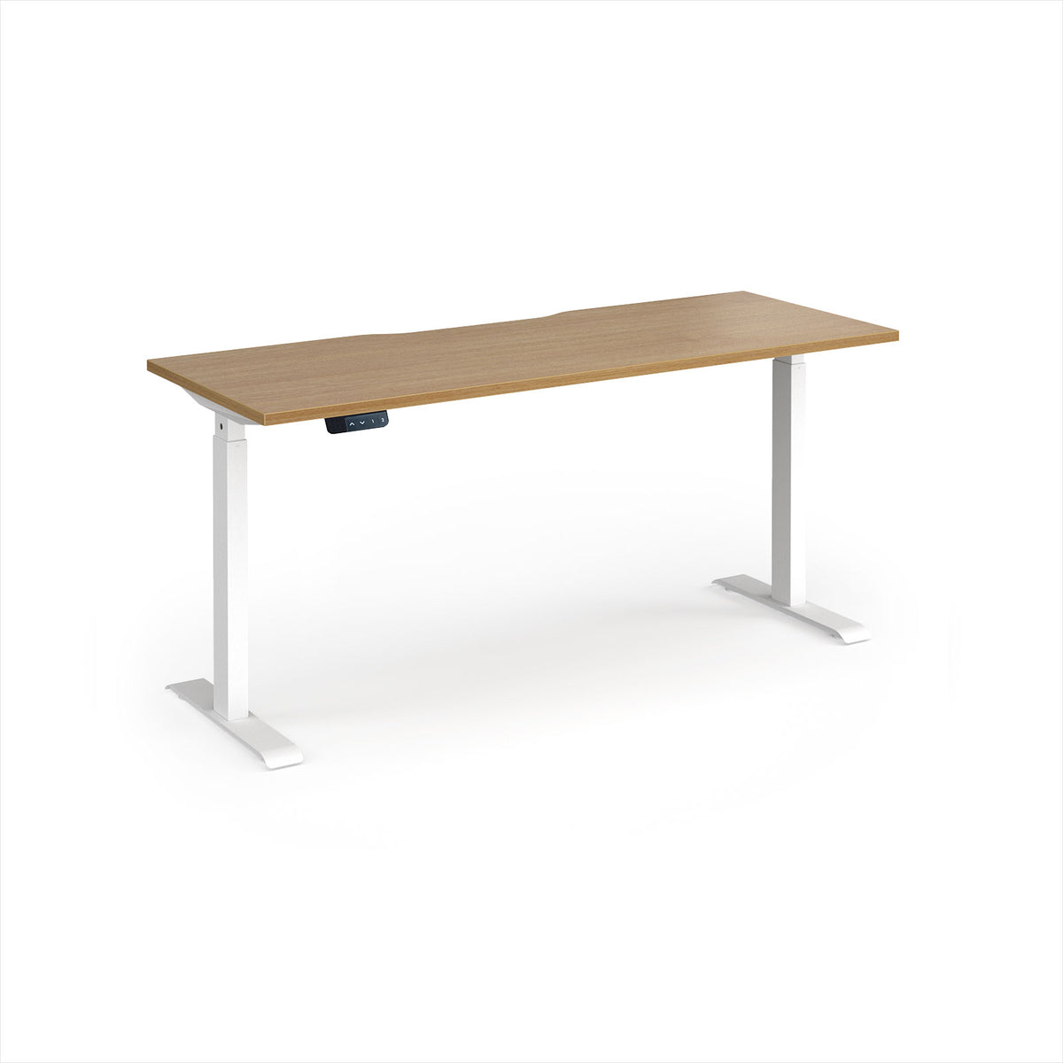 Elev8 Contract 1600w Straight Sit-stand Desk 1600mm X 600mm - White Frame, Oak Top - view 1