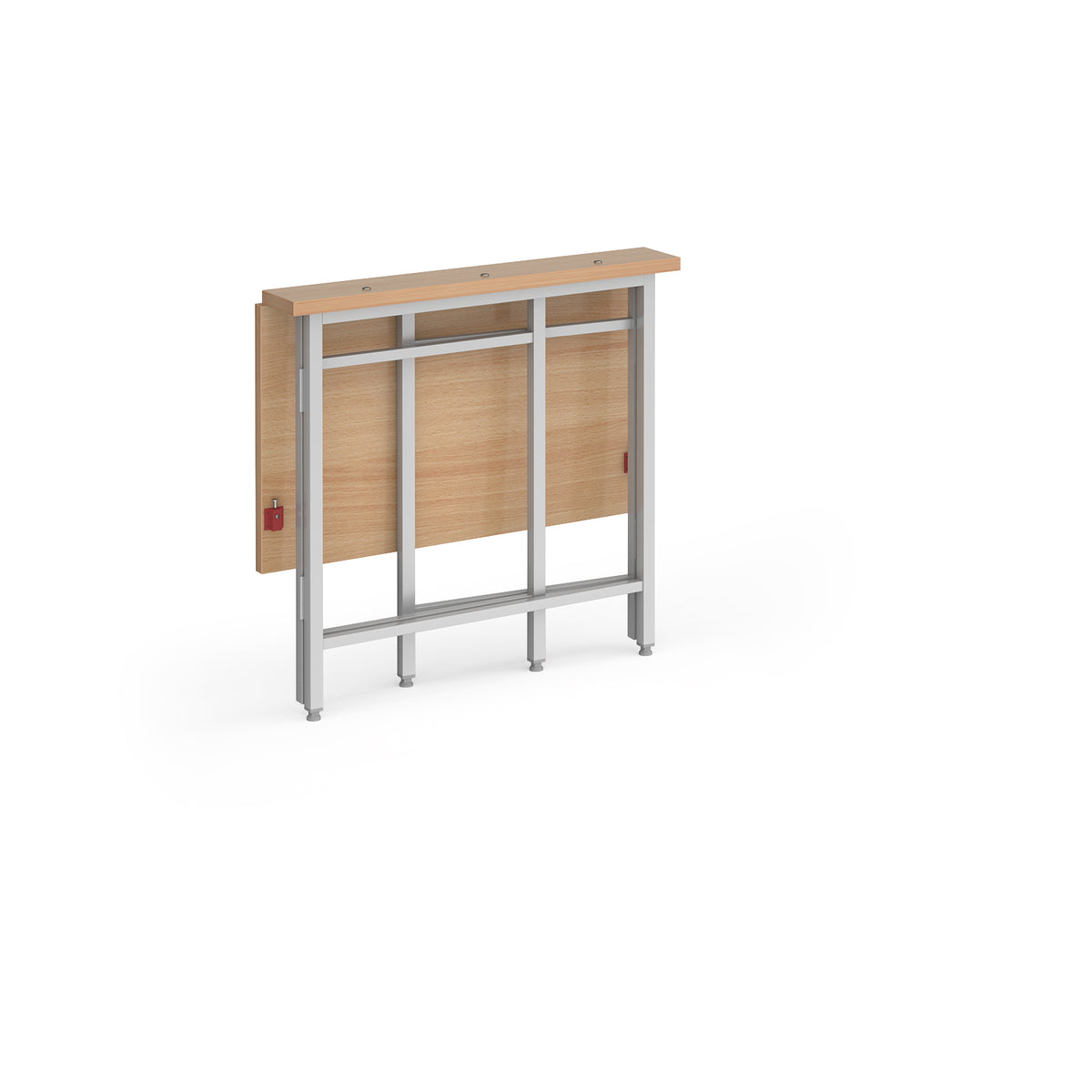 Fuji home office workstation 800mm x 600mm with folding legs – Beech with silver frame - view 2