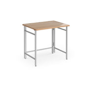 Fuji home office workstation 800mm x 600mm with folding legs – Beech with silver frame - view 1