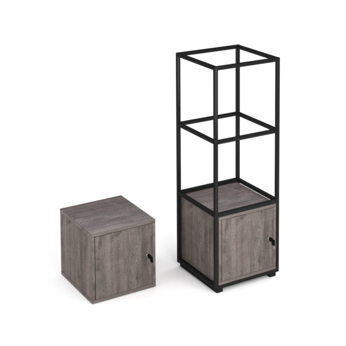 Flux modular storage single box locker - Grey Oak - view 2