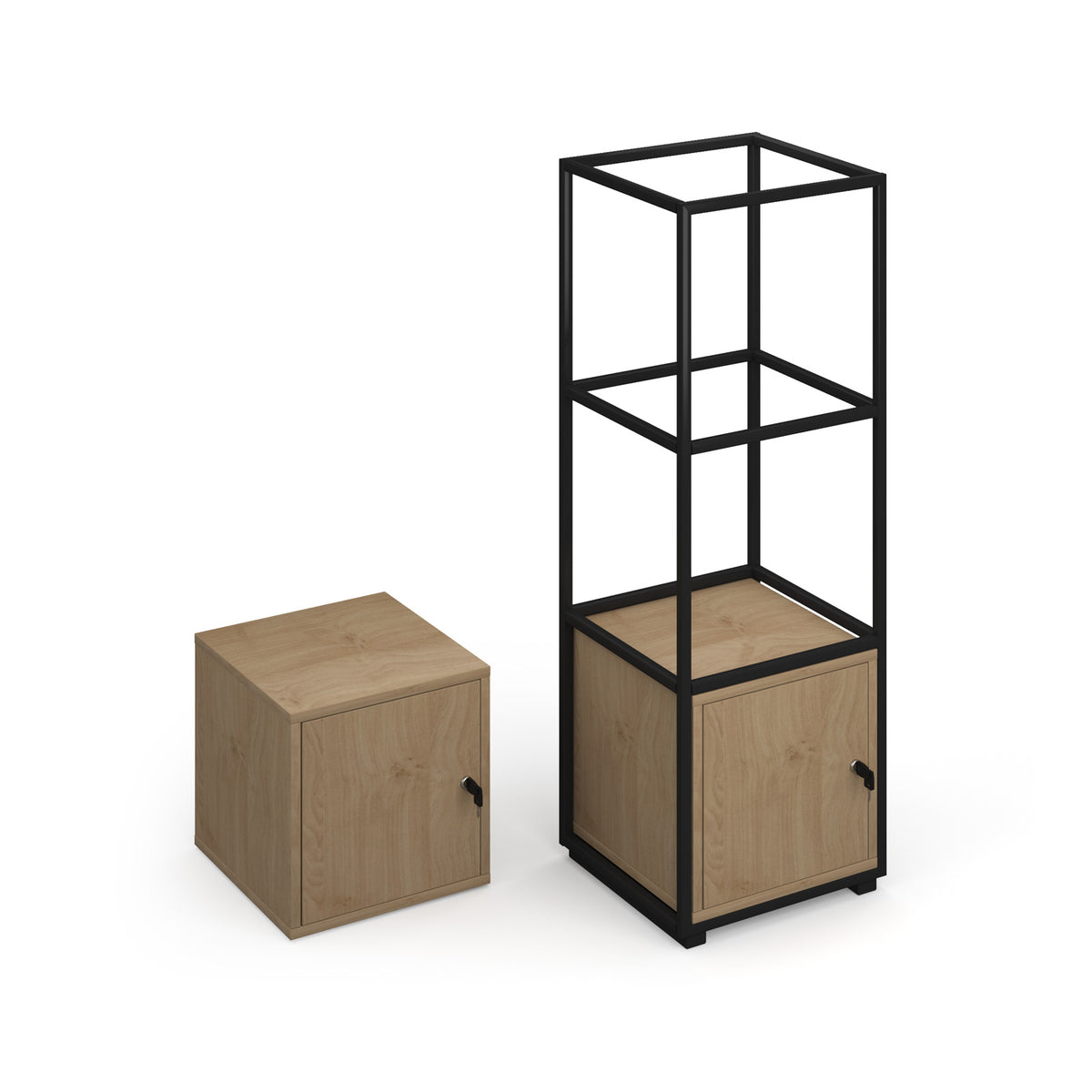Flux modular storage single box locker - Kendal oak - view 2