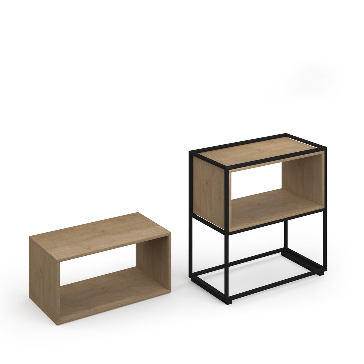 Flux modular storage double wooden cubby unit - Kendal oak - view 2