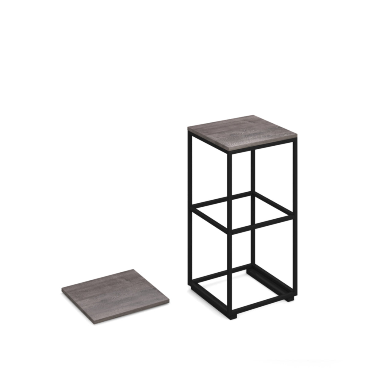 Flux modular storage single wooden top shelf - Grey Oak - view 2