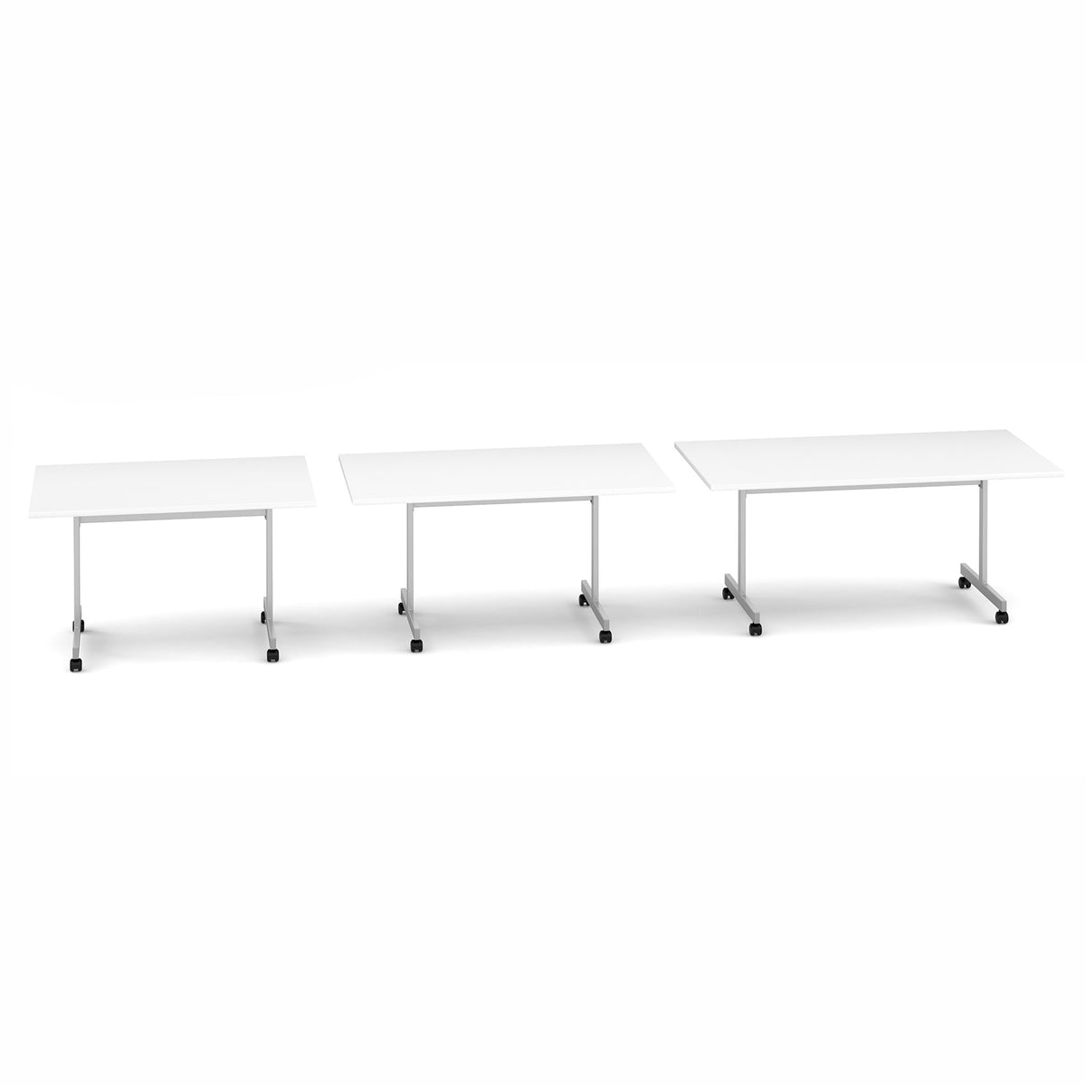 Rectangular flip top meeting table with silver frame 1200mm x 800mm - Light Grey - view 5