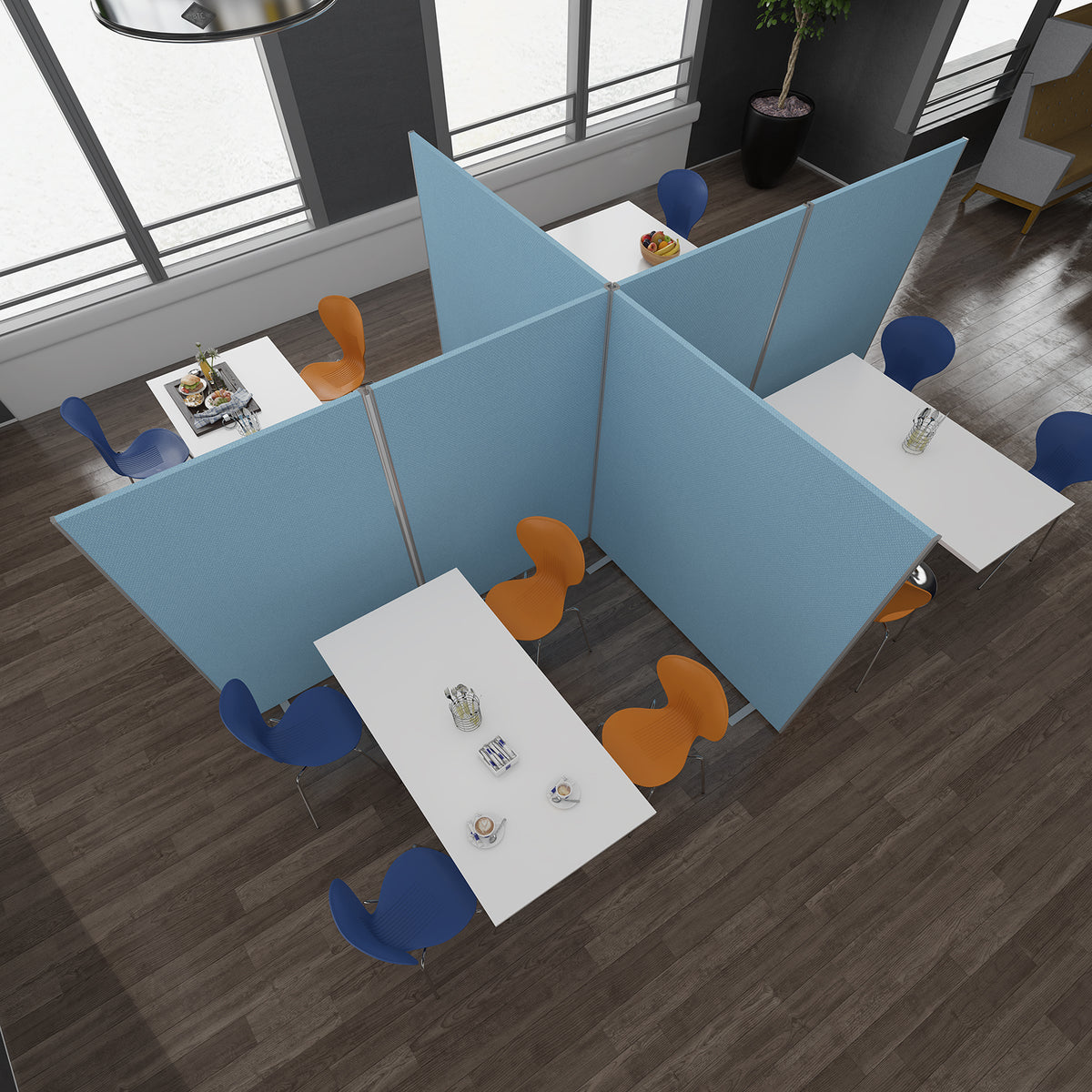 Floor standing fabric screen 1500mm high x 800mm wide - made to order - view 4