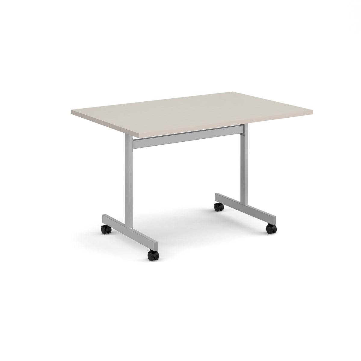 Rectangular flip top meeting table with silver frame 1200mm x 800mm - Light Grey - view 1
