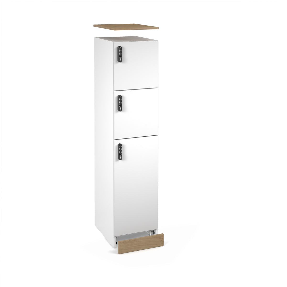 Flux top and plinth finishing panels for single locker units 400mm wide - Kendal oak - view 2