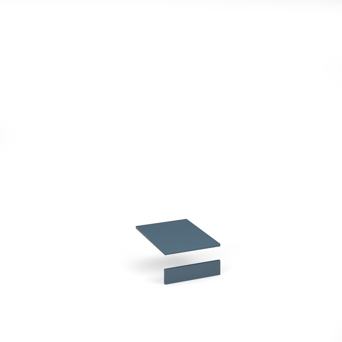 Flux top and plinth finishing panels for single locker units 400mm wide - misty blue - view 1