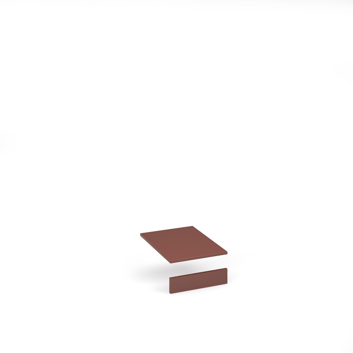 Flux top and plinth finishing panels for single locker units 400mm wide - rusty red - view 1