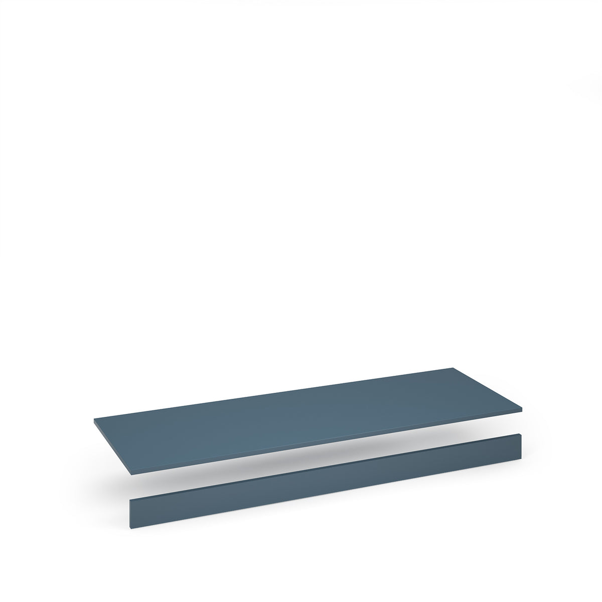 Flux top and plinth finishing panels for quadruple locker units 1600mm wide - misty blue - view 1