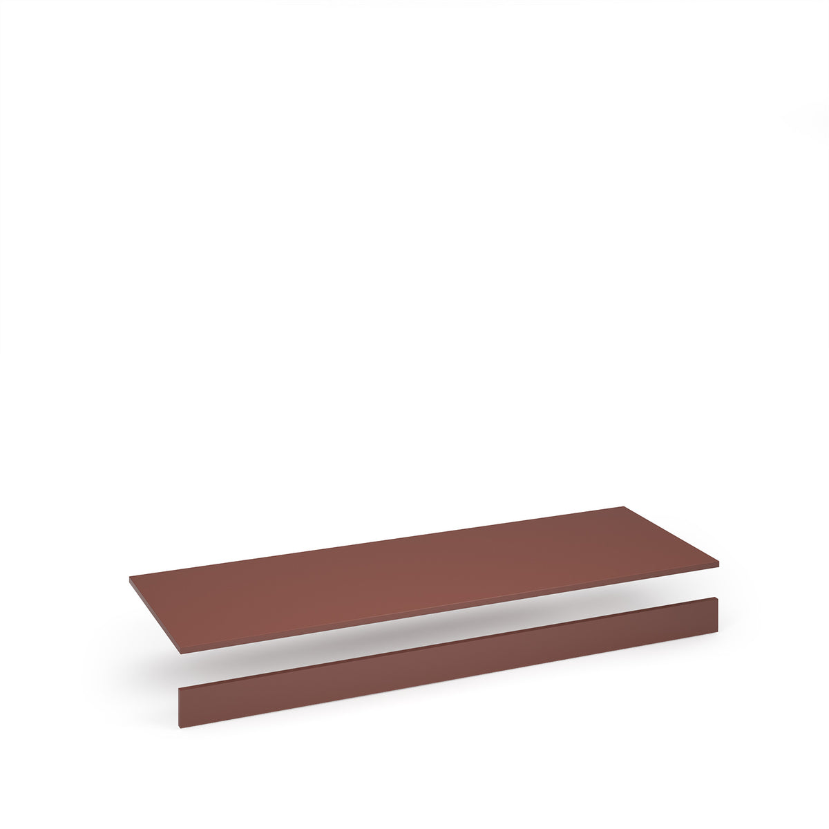 Flux top and plinth finishing panels for quadruple locker units 1600mm wide - rusty red - view 1