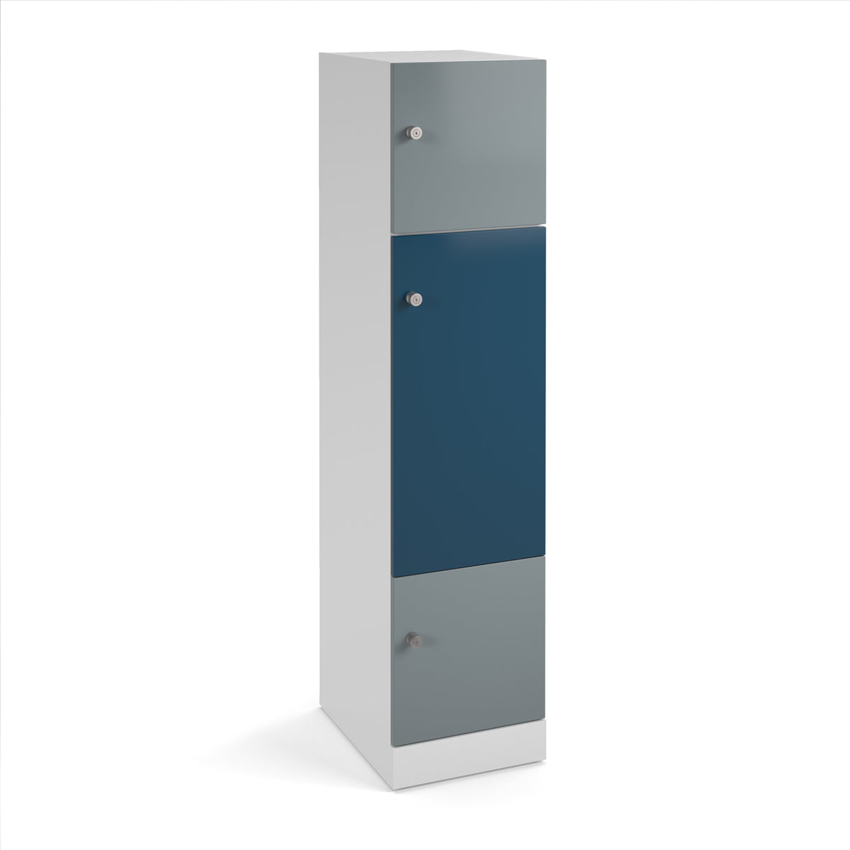 Flux 1700mm high lockers with three doors (larger middle door) - cam lock - view 1