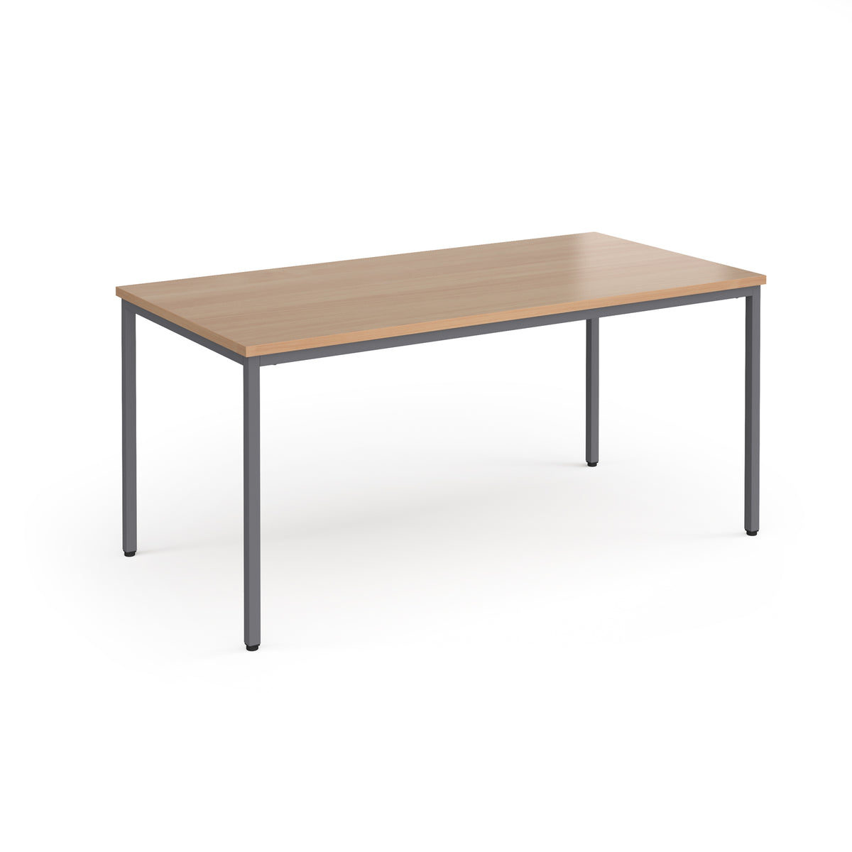 Flexi 25 rectangular table with graphite frame 1600mm x 800mm - Beech - view 1