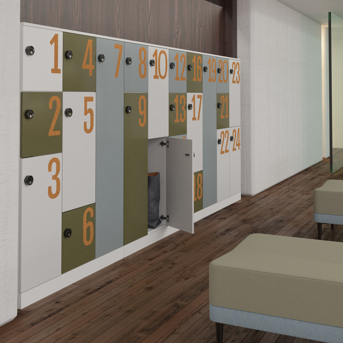 Flux 1700mm high lockers with one door - cam lock - view 4
