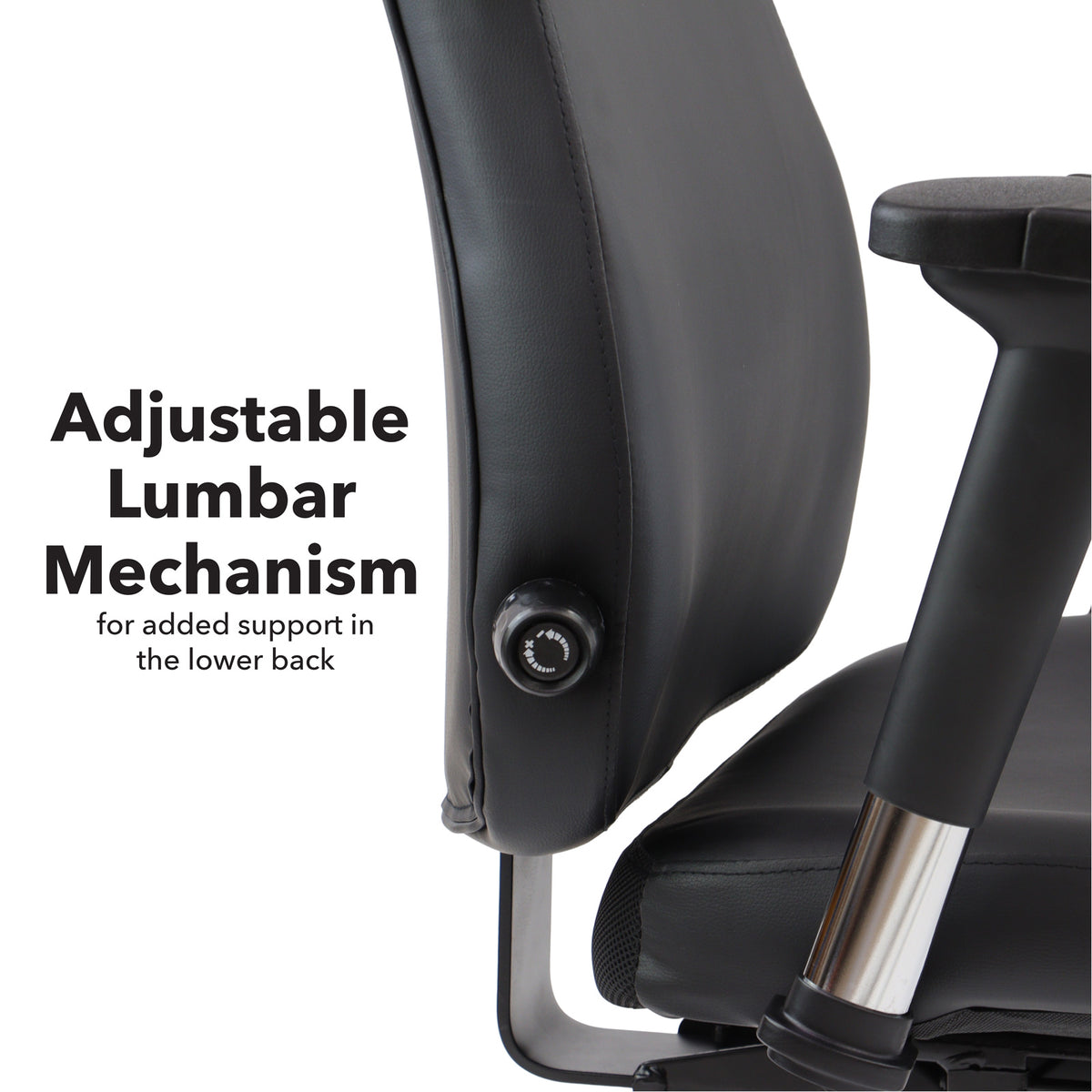 Franklin high back 24 hour task chair - black bonded leather - view 2
