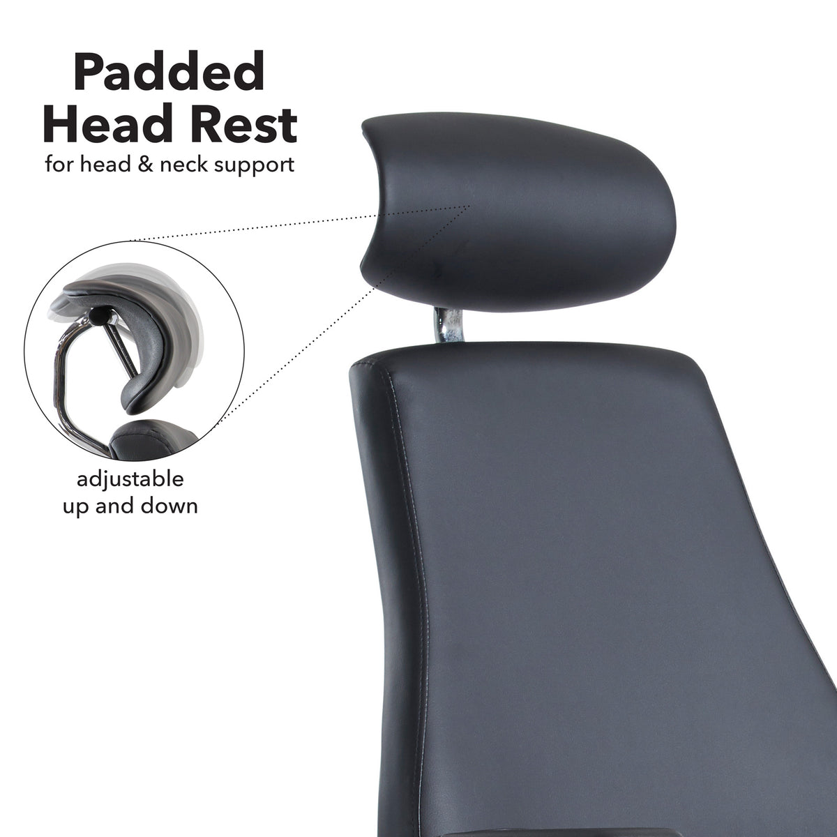 Franklin high back 24 hour task chair - black bonded leather - view 4