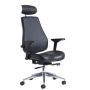 Franklin high back 24 hour task chair - black bonded leather - view 1