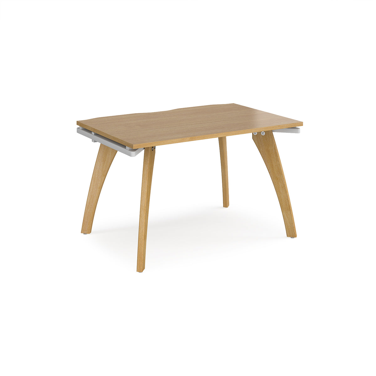 Fuze single desk 1200mm x 800mm with oak legs - white underframe, Oak Top - view 1