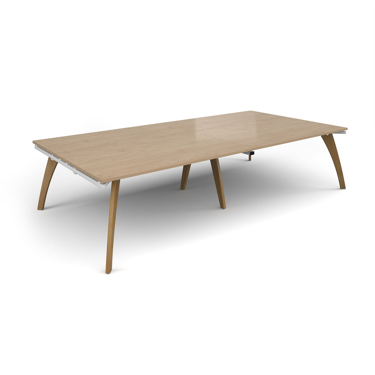 Fuze rectangular boardroom table 3200mm x 1600mm with oak legs - white underframe, Kendal Oak Top - view 1