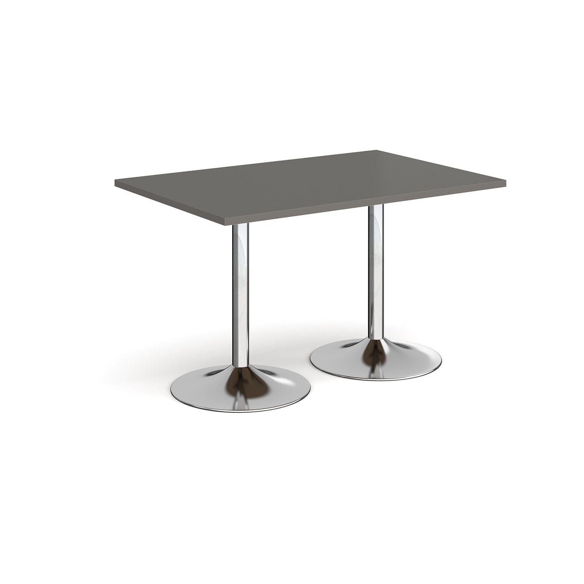 Genoa rectangular dining table with chrome trumpet base 1200mm x 800mm - Onyx Grey - view 1