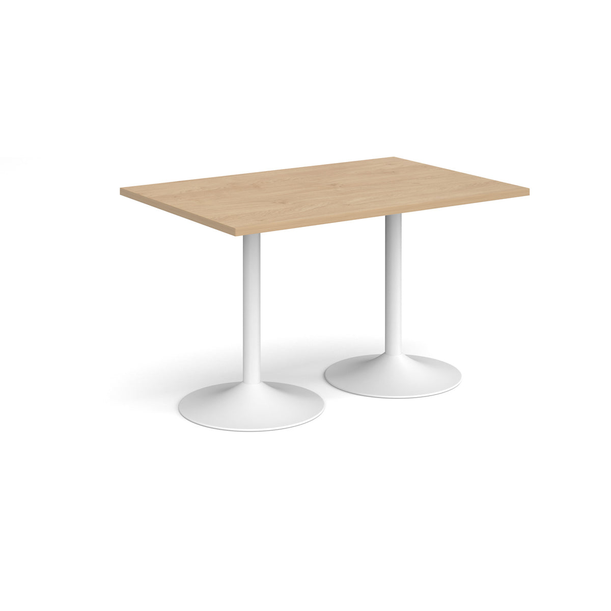Genoa rectangular dining table with white trumpet base 1200mm x 800mm - Kendal oak - view 1